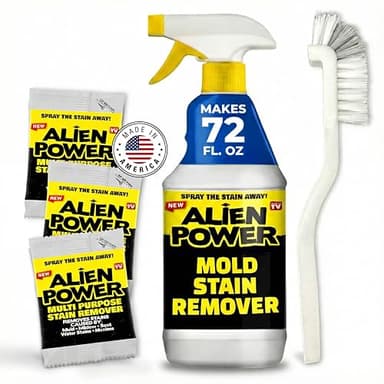 Alien Power 72 Fl Oz Instant Stain Remover Spray for Mold and Mildew and Grout, All Purpose No-Scrub Cleaner for Bathroom & Household Surfaces, Tiles, Wall, Black Mold & Washing Machines - 3 Pack Set