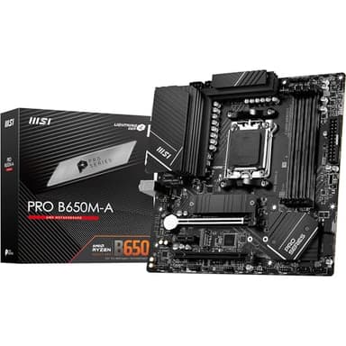 MSI PRO B650M-A WiFi V1 Motherboard, Micro-ATX - Supports AMD Ryzen 9000/8000 / 7000 Series Processors, AM5 - DDR5 Memory Boost 6000+MHz/OC, 2 x PCIe 4.0 x16, 2 x M.2 Gen4, 2.5G LAN