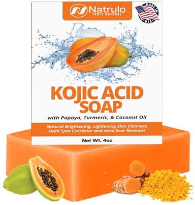 Kojic Acid Soap for Hyperpigmentation – Kojic Turmeric Papaya Soap for Skin Brightening – Dark Spot Reduces Acne, Cleanse Scars & Evens Tone – Kojic Acid Body Wash Made in USA, for All Skin Types