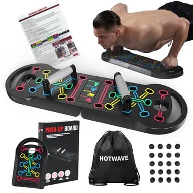 HOTWAVE Push Up Board Fitness,Foldable 20 in 1 Push Up Bar at Home Gym,Pushups Handles for Floor,Portable Workout Equipment