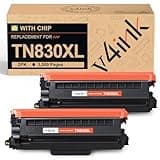 v4ink TN830XL Toner Cartridge Ink for Brother HL-L2460DW Printer Replacement for TN830 XL TN830 TN-830 Toner Set for DCP-L2640DW HL-L2405W HL-L2400D MFC-L2820DW HL-L2480DW Printer, 2PK (High Yield)