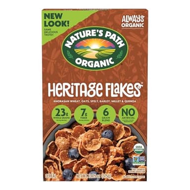 Nature's Path Organic Heritage Flakes® Cereal, 13.25 oz (Pack of 1), Ancient Grains, 23g Whole Grains, Non-GMO