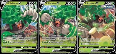 Rillaboom V - Pokemon 3 Card Lot - SWSH014-017/192 - Rebel Clash - Fusion Strike - Black Star Promo