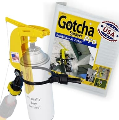 Gotcha Sprayer Pro Extension Pole Adaptor. Spray Aerosol Cans, Our Powder Duster, and Our Spray Bottle from an Extension Pole (All Sold Separately)