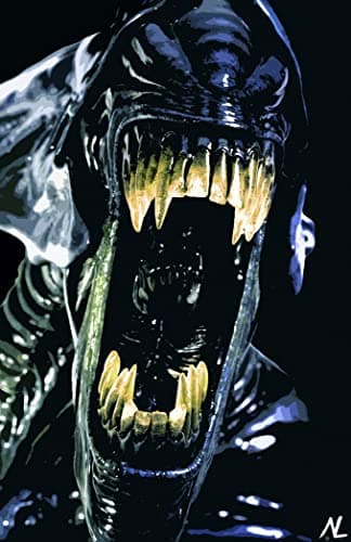 Alien Xenomorph Pop Art Illustration #2 - Horror Monster Movie Home Decor in Poster Print (11x17 inches)