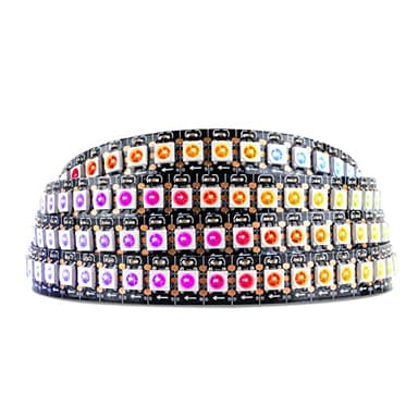 SEZO WS2812B LED Strip Light 3.3FT/1M 144LEDs/m Individually Addressable Programmable 5050SMD Digital RGB Alloy Wires Flexible Dream Color IP30 Non-Waterproof PCB Black DC5V