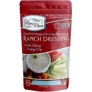 Mom's Place Gluten-Free Ranch Dressing Mix, Perfect for Salads & Dips, Nut Free, Soy Free, Dairy Free, Non-GMO, 1.0 oz