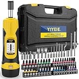 YIYEIE 60Pcs Torque Screwdriver Wrench Set, 10-70 IN.LB, Inch Pound Torque Screwdriver Electrician with S2 Bits, 1/4 Inch Drive, 0.5 In-lbs Adjustable, Small Torque Wrench Tool Kit for Bike, Mounting