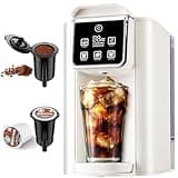 KIDISLE Hot & Iced Coffee Maker with Bold Setting, Single Serve Coffee Maker for K Cup and Grounds, 6-14 oz Brew Sizes, 50 oz Removable Water Tank, One Cup Coffee Machine with Reusable Filter, White