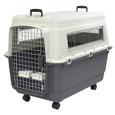 SportPet Designs Plastic Kennels Rolling Plastic Wire Door Travel Dog Crate- XX-Large