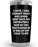 KLUBI Birthday Gifts for Women Men - I Came I Saw I Forgot Tumbler 20oz Black Gag Gifts Funny Adult Grandpa for Him Drinking Cups for Elderly Senior Citizen Tumbler I Came I Saw I Forgot Coffee Mug