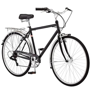 Schwinn Wayfarer Hybrid Bike, 700c Mens and Womens Bike, 7-Speed Hybrid Bicycle, Retro Steel Frame, Front and Rear Linear Pull Brakes, Fenders, Cargo Space, Adult Bicycle