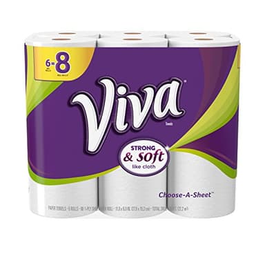 VIVA Choose-A-Sheet Paper Towels White Big Roll, 6 Rolls, Cloth-Like Texture, Strong & Soft Paper Towels for Ultimate Clean