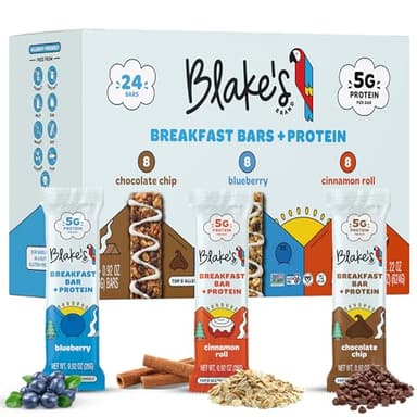 Blake's Seed Based Breakfast Bars with Protein — Variety Pack (24 Count), 5g Clean Plant-Based Protein, Gluten Free, Nut Free, Dairy Free & Vegan, Healthy Snacks for Kids or Adults, School Safe