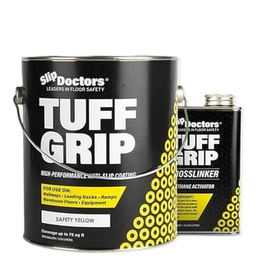 Tuff Grip Extreme Non-Skid Paint for Ramps, Floors, Decks & Stairs – Textured Anti-Slip Grip Coating for Slip Resistant Traction (Safety Yellow)
