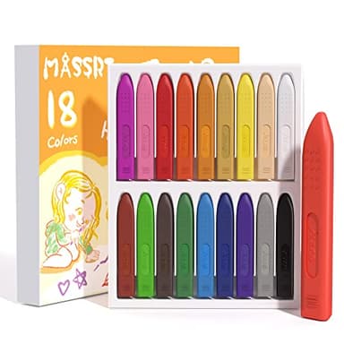 MASSRT Triangle Jumbo Crayons for Toddlers, 18 Colors Mess Free Unbreakable Crayon Gifts, Easy to Hold Washable Crayons for Kids, Safe Coloring Gifts for Babies and Children