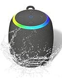 ZICOROOP Bluetooth Speaker, Portable Speakers with IPX6 Waterproof, Wireless Blue Tooth 5.3, 15W Stereo Sound, LED Light, TWS, 12H Playtime for Offices Outdoor Party Shower Beach, Electronic
