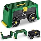 Miracle-Gro 4-in-1 Garden Stool – Multi-Use Garden Scooter with Seat – Rolling Cart with Storage Bin– Padded Kneeler and Tool storage - Accessible Gardening for All Ages + FREE Scotts Gardening Gloves