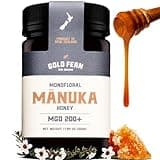 Gold Fern Honey - Raw New Zealand Manuka Honey | 1.1lb Monofloral MGO 200+ | Pure, Natural, Unpasteurized, and Unfiltered Superfood Honey, Traceable from Hive to Hand.