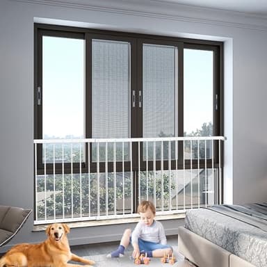 Fairy Baby Window Guards for Children Kids, Adjustable Wide 36.3" - 61.4" Child Safety Window Guard Prevents Accidental Falls, Home Security Childproof Interior Bar Guard for Windows Wide(2 Panels)