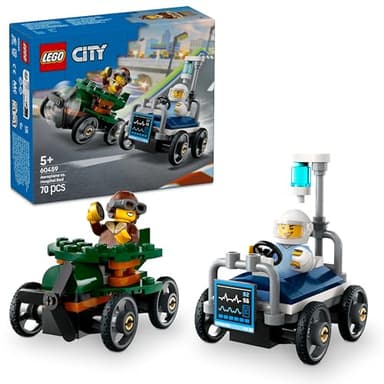 Lego 60459 City Airplane to Hospital Bed, Race Car Pack, Toy, Birthday, Present, Blocks, Educational Boys, Girls, Children, 5, 6, 7, 8 Years, Vehicle, Car, Mini Car, Toy