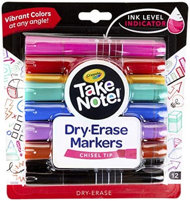 Crayola CYO586545 Take Note Dry Erase Markers - Assorted Color - Pack of 12