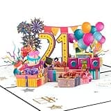 GREETING ART Pop Up 21st Birthday Card, Decorations & Gifts for Her, Him, Daughter, Son, Granddaughter, Grandson