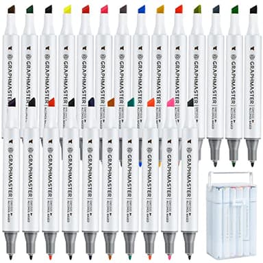 Elesunory 24 Pack Dual Tip Leather Dye Marker Pen, Leather Touch up Pen, Leather Marking Pen for Furniture Scratches Shoe Repair Kit Paint Marking, 24 Colors
