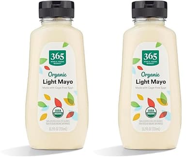 365 by Whole Foods Market, Mayonnaise Light Organic, 11.2 Fl Oz (Pack of 2)