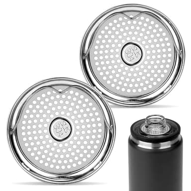 Linkidea 304 Stainless Steel Tea Strainer Compatible with YETI Rambler Bottle 18oz/26oz/36oz/46oz/64oz Chug and MagDock Caps, Ice Strainer Filter Blocker Fruit Stopper, 2 Pack