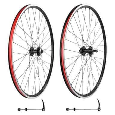WEEROCK 700C Bike Wheelset, Front and Rear Wheel Set for 700 Road Bike, Gravel Bike, Aluminium Alloy Double Wall Rim, Compatible with Disc Brake and Rim Brake Suits for 8,9,10 Speeds Freewheel