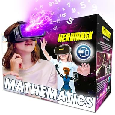 Heromask Educational VR Headset for Kids 5-12, Math Games, Phone Powered