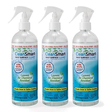 CleanSmart Daily Surface Spray Disinfectant, Kills 99.9% of Viruses, Bacteria, Mold & Fungus, 16 oz Bottle (Pack of 3)