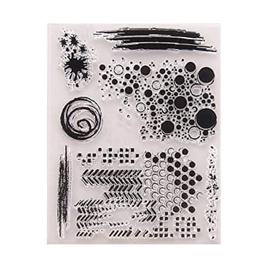 arriettycraft Ink Marks Circle Dots Clear Stamps for Card Making and Journaling, Honeycomb spot Rubber Stamps for Journals Scrapbooking Albums Paper Crafts Decoration-A1336