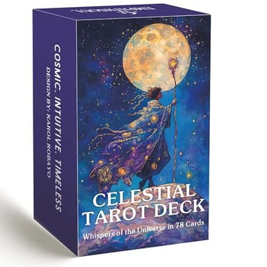 Celestial Tarot Deck Unique, 78 Cosmic Tarot Cards with with Guidebook, Modern Witch Tarot for Beginners and Experienced Readers, Divination and Spiritual Divination Tool