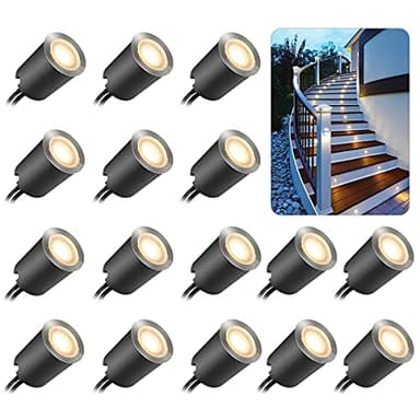 SMY Lighting Recessed LED Deck Light Kits with Protecting Shell φ32mm, In Ground Outdoor LED Landscape Lighting IP67 Waterproof,12V Low Voltage for Garden,Yard Stair,Patio,Floor,Kitchen Decoration