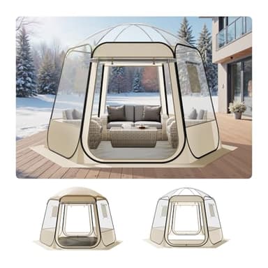 VEVOR Pop up Bubble Tent, 10 x 9.2 ft Waterproof & UV-Resistant, Clear Camping Tent Shelter, Outdoor Garden Dome Igloo Tents with Windows, 540�Panoramic View, for 4-8 Persons Patio Backyard