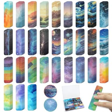 120 Pieces Anxiety Sensory Stickers with 2 Textured Sticker - Desk Fidget and Calming Stickers with Storage Box for Adults & Teens - Anxiety Relief Sensory Strips (Colorful)