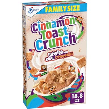 Cinnamon Toast Crunch Breakfast Cereal, Crispy Cinnamon Cereal, Family Size, 18.8 oz