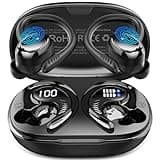 Wireless Earbuds Bluetooth 5.4 Headphones Sport, 2025 Bluetooth Earbuds with Earhooks, 50H Stereo Over Ear Buds, Earphone with 4 ENC Noise Canceling Mic, IP7 Waterproof Headset for Running/Gym/Workout