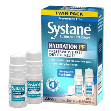 Systane Hydration Multi-Dose Preservative-Free Eye Drops Dry Eye Relief, 0.34 fl oz, Twin Pack (Pack of 2)