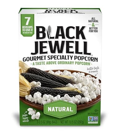 Black Jewell Gourmet Microwave Popcorn, Healthy Popcorn Snack, Natural, 10.5 Ounces (Pack of 3)
