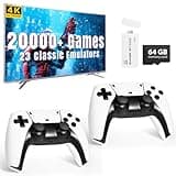 WDYQJE Retro Gaming Console, Built-in 23 Emulators Wireless Game Stick, 4K HDMI Output Retro Game Stick, 20,000+ Retro Games, Classic Plug & Play Video Games, 2.4G Wireless Controller Gamepad