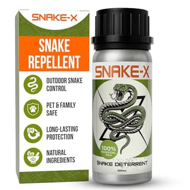 Snake-X Natural Deterrent Oil - Outdoor and Indoor Use for Homes, Gardens, and Play Areas - Eco-Friendly and Non-Toxic Formula