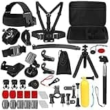 Action Cameras Accessory Kit, Bonvvie 50-in-1 Sports Camera Accessory Kit Compatible with Hero 13/12/11/10/9/8/7 Black, Max/Fusion, Insta360 Osmo Action SJCAM SJ6000 SJ5000 Campark REMALI