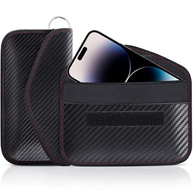 Faraday Pouch for Car Keys, Faraday Bag, Car RFID Signal Blocking Holder, Key Fob Protector, Key fob cage Block Signal Anti-Theft Fob Case (2 Pack)