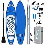 FunWater SUP Inflatable Stand Up Paddle Board 10'x31''x6'' Ultra-Light Inflatable Paddleboard with ISUP Accessories,Fins,Adjustable Paddle, Pump,Backpack, Leash
