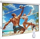 120" Motorized Projector Screen, Electric 4:3 Projector Screen with Remote Control, Indoor/Outdoor HD Movie Screen, Wall/Ceiling Mounted, Perfect for Home Office Theater TV, White