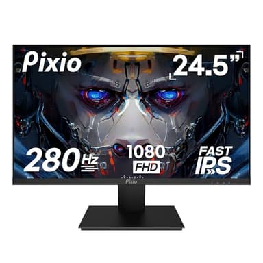 Pixio PX259 Prime 24.5 inch (24 inch / 25 inch Equivalent) 280Hz (144Hz Supported) Refresh Rate FHD 1080p Resolution Fast Nano IPS Panel 1ms GTG Response Time Gaming Monitor with AMD FreeSync Premium