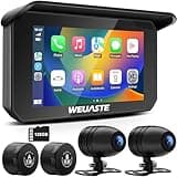 WEUASTE Portable Motorcycle DVR, Motorbike TPMS, Wireless Apple Carplay & Android Auto GPS Navigation for Motorbike, Upgrade Motorcycle Carplay GPS Navigation, 5 Inch IPS Waterproof Touchscreen